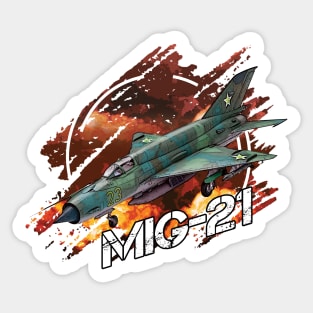 Russian Fighter Shirt Gift Mig-21 Tee Gift Sticker